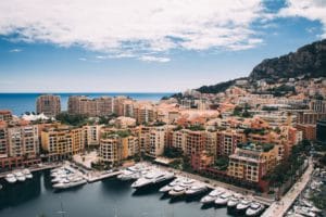 Monaco Grand Prix view with yachts